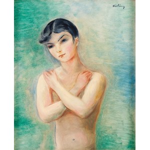 Mojżesz (Moise) Kisling (1891 Kraków - 1953 Paryż), Portret chłopca ze skrzyżowanymi ramionami (Buste nu aux bras croisés), 1935