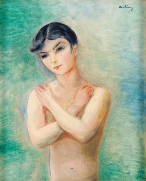 Moses (Moise) Kisling (1891 Kraków - 1953 Paris), Portrait of a boy with crossed arms (