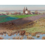 Józef Rapacki (1871 Warsaw - 1929 Olszanka near Skierniewice), Spring landscape from Olszanka, 1916