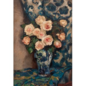 Stefan Filipkiewicz (1879 Tarnów - 1944 Mauthausen-Gusen), Roses in a vase, 1923