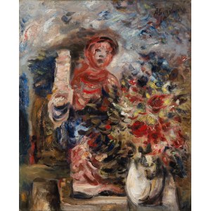 Alfred Aberdam (1894 Lemberg - 1963 Paris), Stilleben mit Blumen und Figur, um 1930