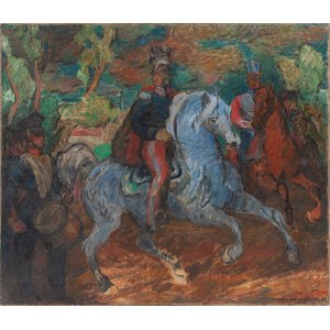 Eugeniusz Geppert (1890 Lvov - 1979 Wroclaw), Portrait on horseback of Prince Jozef Poniatowski, 1957