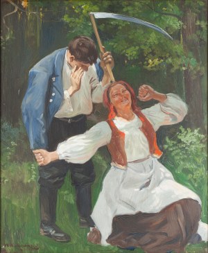 Wincenty Wodzinowski (1866 Igołomia k. Miechów - 1940 Kraków), Courtship of the Harvester