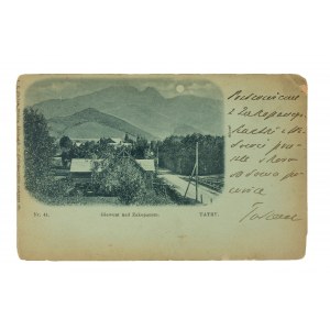 TATRY Giewont nad Zakopanem, księżycówka, długi adres, 1899r.