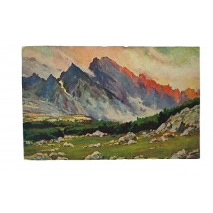 TATRY o zachodzie słońca - St. Dziemiański pinx,