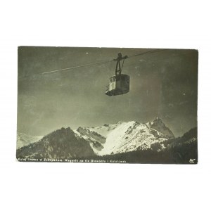 Seilbahn in Zakopane. Waggon vor dem Hintergrund von Giewont und Kalatówki, 15.III.1938r.