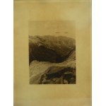 Blick auf den Schwarzen Teich von Rysy aus, Format 16,5 x 22cm, klares Passepartout