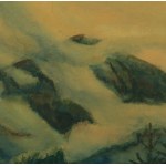 SMÓŁKA Henryk Beskidy, 1958r., akwarela w stylizowanej, ciekawej ramie, f. 38 x 28cm w świetle passe-partout