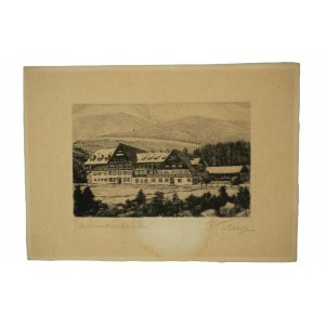 KARPACZ Hotel Orlik, etching, 17.7 x 12.8cm, signed