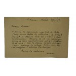 [Prof. Ludwik Finkel] Postkarte aus Zakopane vom 20.IX.1896 von Prof. Wiktor Hahn an Prof. Ludwik Finkel, Rektor der Universität Lwow, Ehrenbürger von Lwow