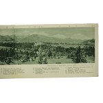 TATRY Panorama von Galicowa Grapa (982m) über Poronin, Faltpostkarte für zwei, 18 x 9cm