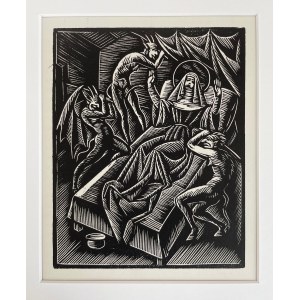 Wladyslaw Skoczylas (1883-1934), Devilish Temptations from the series Monastery and Woman, 1923