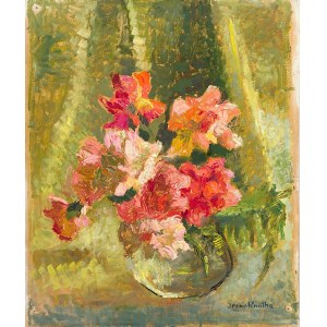 Irena Knothe (1904-1986), Nelkenstrauß in einer Vase, 1960er Jahre.