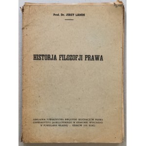 [přednáška UJ 1931] Lande J. Dějiny filozofie práva