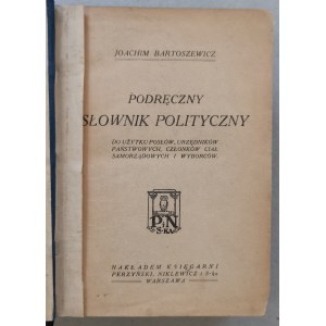 Bartoszewicz Joachim, Příruční politický slovník, 1929