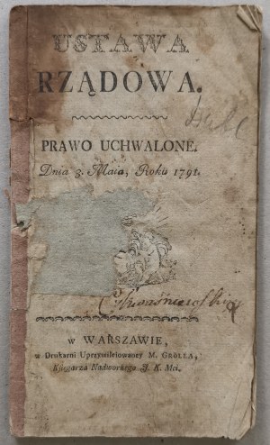 [May 3 Constitution] Government Act of 3 May 1791, print. M. Gröll