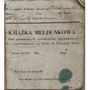 Książka meldunkowa, Klimonty ob. Siedlce, Woj. Podlaskie, 1834