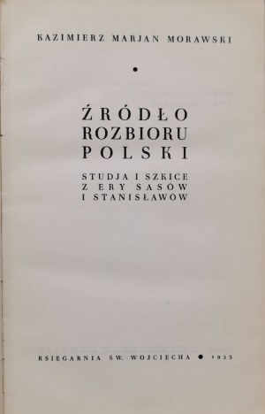 Morawski K.M. Sources of the Partition of Poland [1935, Freemasonry].