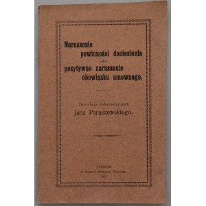 Paruszewski Jan - Naruszenie powinności doniesienia jako..., 1920