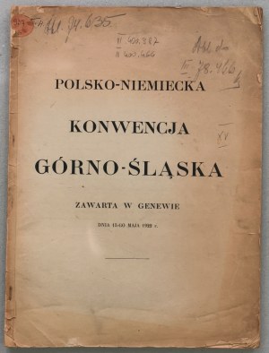 Polsko-Niemiecka Konwencja Górno-Śląska, Genewa, 1922