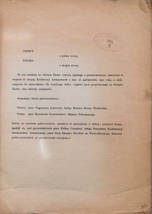 Polsko-Niemiecka Konwencja Górno-Śląska, Genewa, 1922
