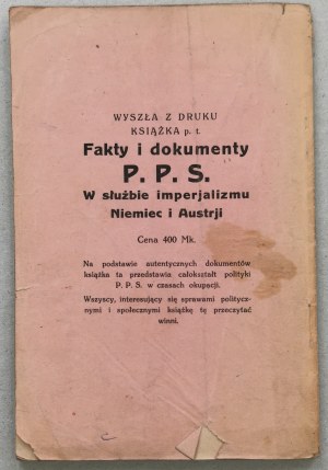 P.P.S. Under Moraczewski, Facts and Documents, 1922 [Communist print].