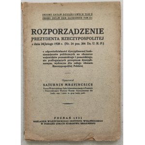 Präsidialerlass zur disziplinarischen Verantwortung, 1928 [veröffentlicht 1931].