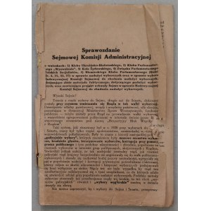 Report of the Sejm Kom.Ad. on election fraud, IV.1929