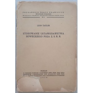 Taylor Leon - Stosowanie ustawodawstwa sowieckiego poza Z.S.R.R. - 1938.