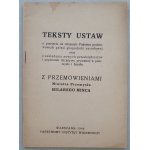 Teksty ustaw o przejęciu na własność Państwa... [Minc], 1946