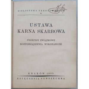 Daňový trestní zákon, Krakov 1935