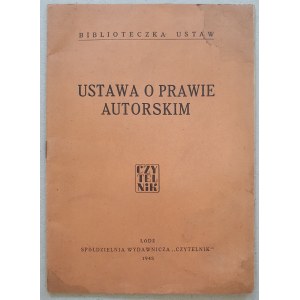 Autorský zákon z roku 1926, [vydal Czytelnik, 1945].