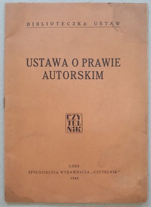 Copyright Act of 1926, [published by Czytelnik, 1945].