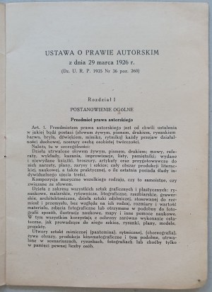 Copyright Act of 1926, [published by Czytelnik, 1945].
