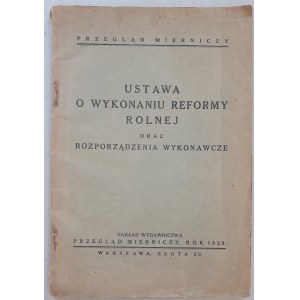 Zákon o pozemkovej reforme a vykonávacie predpisy z roku 1929