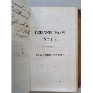 Journal of Laws [of the Kingdom of Poland] T.19 (1836) No. 66 - 67