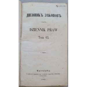 Gesetzblatt [des Königreichs Polen] T.63 Nr. 194-200 (I-VIII 1865)