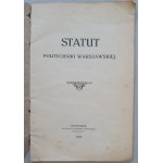 Statute of the Warsaw University of Technology, 1921.
