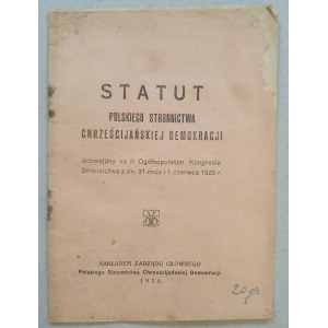 Statute of the Polish Christian Democracy Party, 1925.