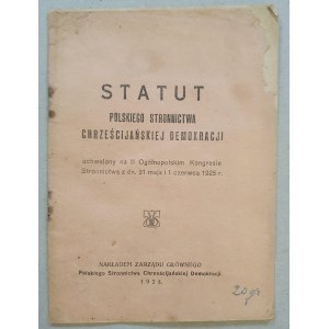 Statut der Polnischen Christdemokratischen Partei, 1925.