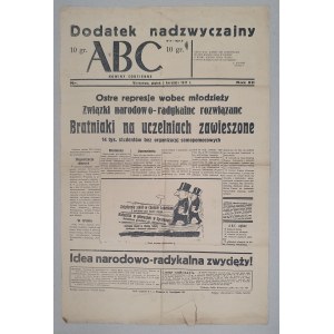 ABC, Mimoriadna príloha, 2. apríla 1937 - Pozastavenie činnosti mládežníckych organizácií [ONR, MW].