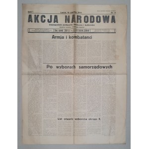 Akcja Narodowa , dwutygodnik, Lwów, R. 1934, nr 6. [OWP, K. Hrabyk]
