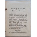 Deklaracja programowa Stronnictwa Demokratyczno-Narodowego, 1918