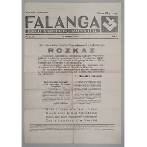 Falanga R.III 1938, nr 41, Rozkaz dla członków RNR [Piasecki, ONR, Zaolzie]