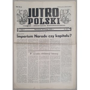Jutro Polski (Poľský zajtrajšok) - týždenník, R.I. 1939, č. 10, (OZN Mladosť)