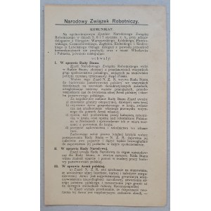 National Workers' Union, Communiqué of January 8, 1917. [NZR Resolutions]