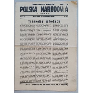 Polska Narodowa, weekly, Łowicz, R.II 1937, No. 43 [anti-Semitism, ONR].