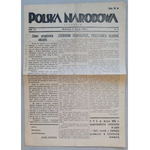 Polska Narodowa, týdeník, Łowicz, R.III 1938, č. 6 [antisemitismus, ONR].