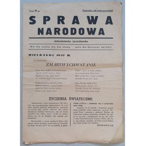 Die nationale Affäre, Zyrardow One-Paper, Ostern 1937 [Antisemitismus].