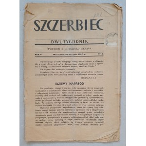 Szczerbiec, R.V. 1930 nr 1 z 10 stycznia [m.in. „Sprawa żydowska”]